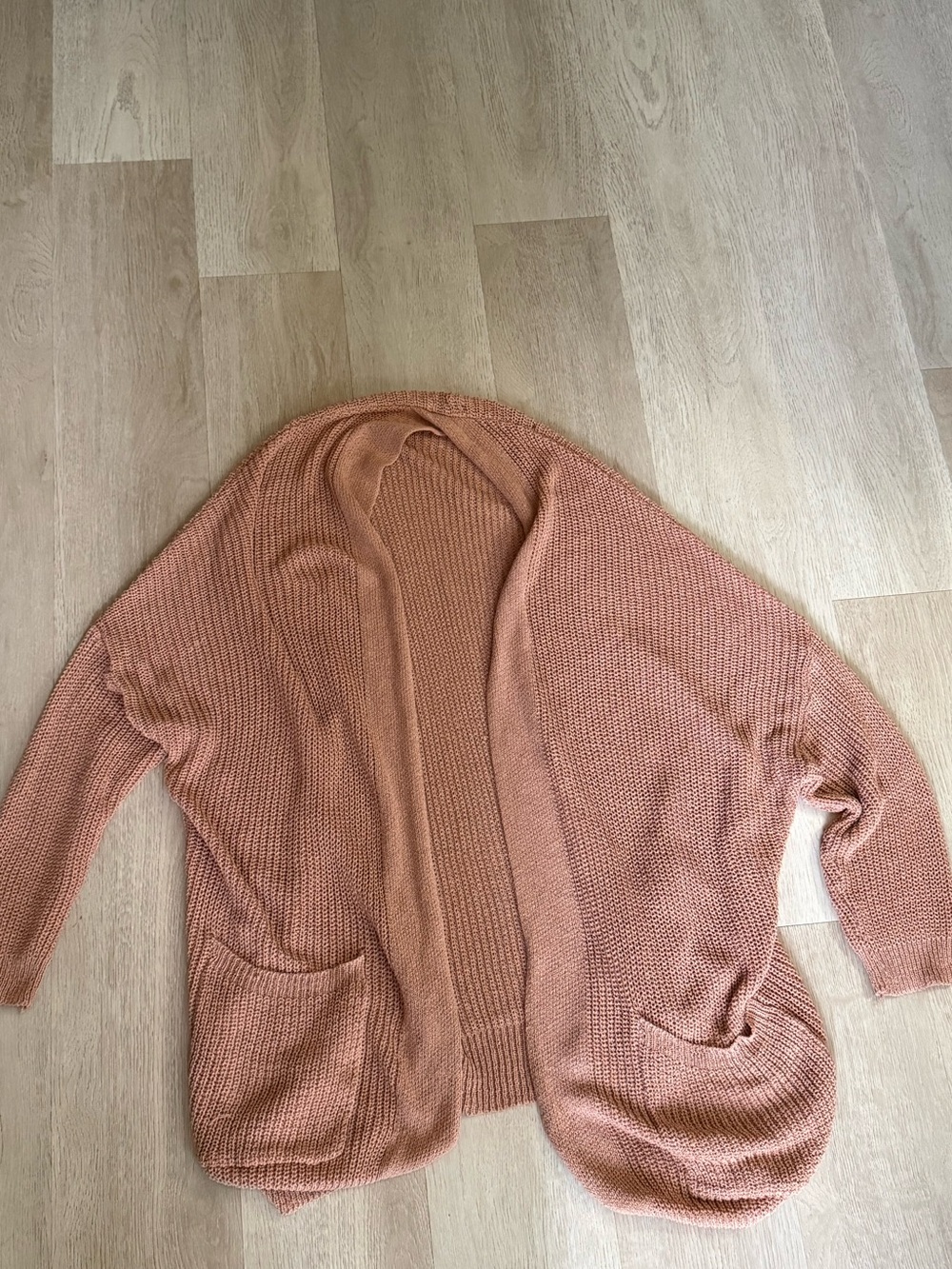 Charlotte Russe Open-Front Knit Cardigan - Dusty Rose